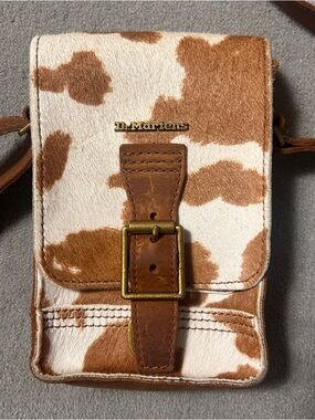 Dr. Martens Hair-on Cow Print Vertical Crossbody Bag Purse